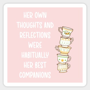 Jane Austen Teacup Stack (Yellow Tones) Sticker